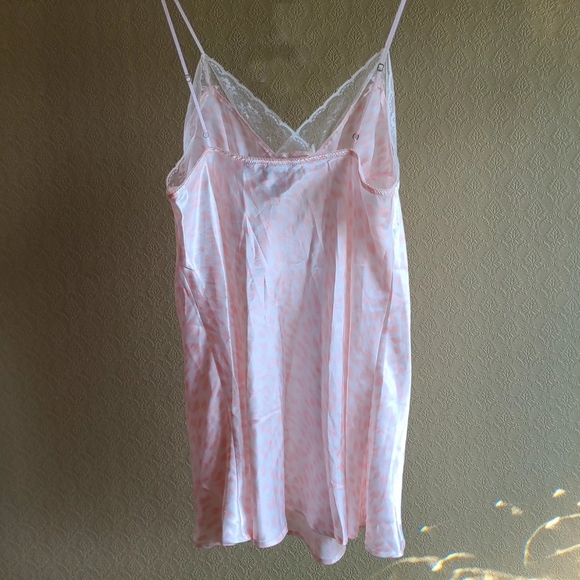 White + Pink Leopard Print Jessica Lingerie Slip Dress - Picture 3 of 4